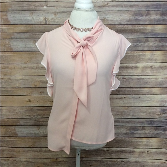 Ted Baker London Tops - Ted Baker frill  sleeve pink bow blouse NWT